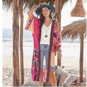 Sundance Size XS/S Paradiso Multicolor Long Kimono Duster Cardigan Jacket Mixed